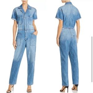 Pistola Grover jumpsuit Short Sleeve Denim Jumpsuit Disoriented Blue Size S